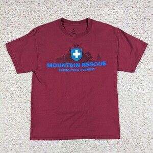 Disneyland Mountain Rescue T-Shirt Expedition Everest Mens MED Maroon Disney Tee